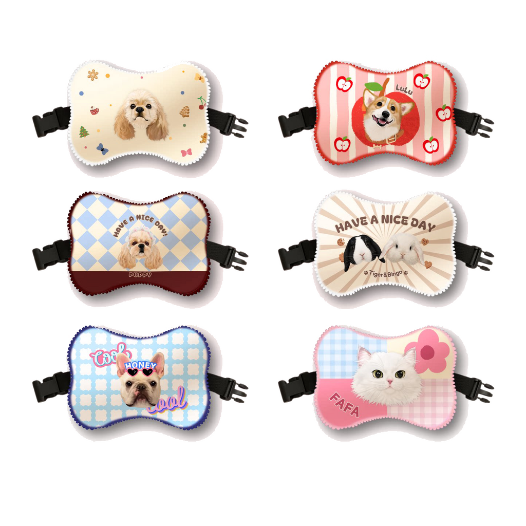 Custom Pet Photo Car Headrest Pillow, Personalized Dog Cat Picture Car Neck Support, Removable Washable Car Neck Pillow for Travel