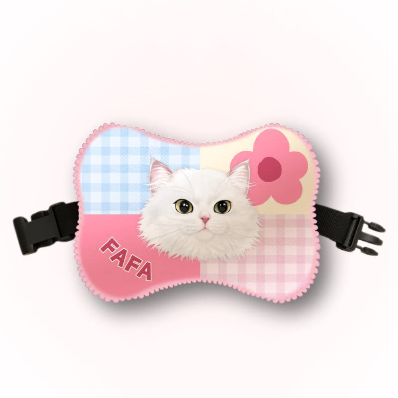Custom Pet Photo Car Headrest Pillow, Personalized Dog Cat Picture Car Neck Support, Removable Washable Car Neck Pillow for Travel
